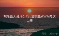 娱乐圈大乱斗：YSL蜜桃色WWW再次出事