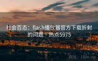社会百态：flash播放器官方下载折射的问题 · 热点5975